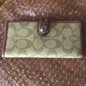 COACH slim card and checkbook holder